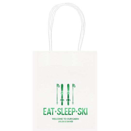 Eat Sleep Ski Mini Twisted Handled Bags
